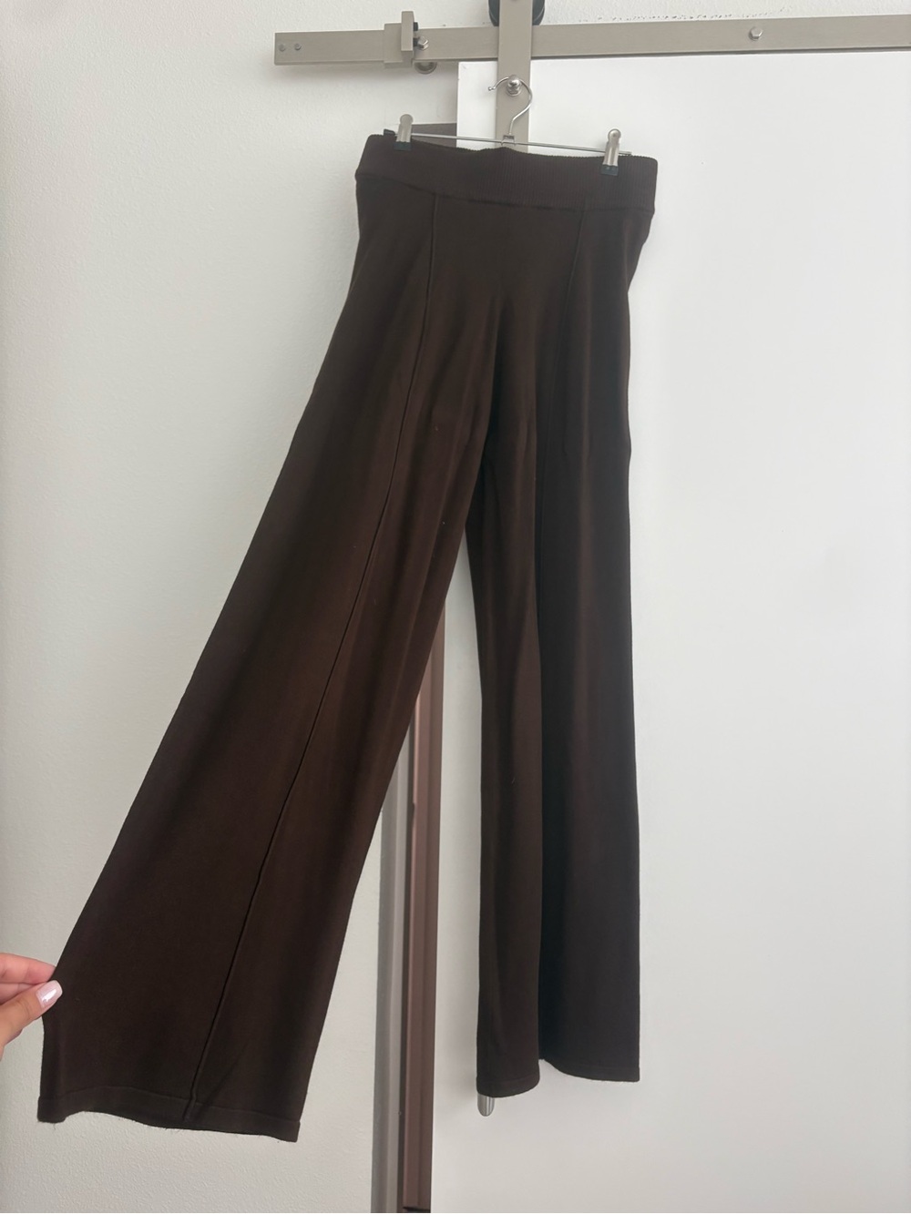 Mango Dark Brown Wide-Leg Women's Pants